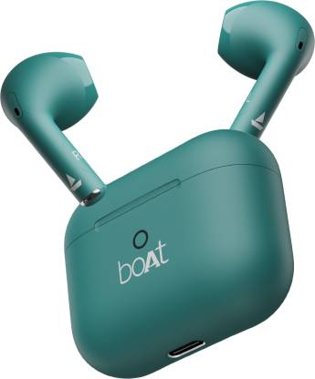 boAt Airdopes Alpha with 35 HRS Playback, 13mm Drivers, Dual Mics ENx & Beast Mode Bluetooth Headset  (Dark Cyan, In the Ear)